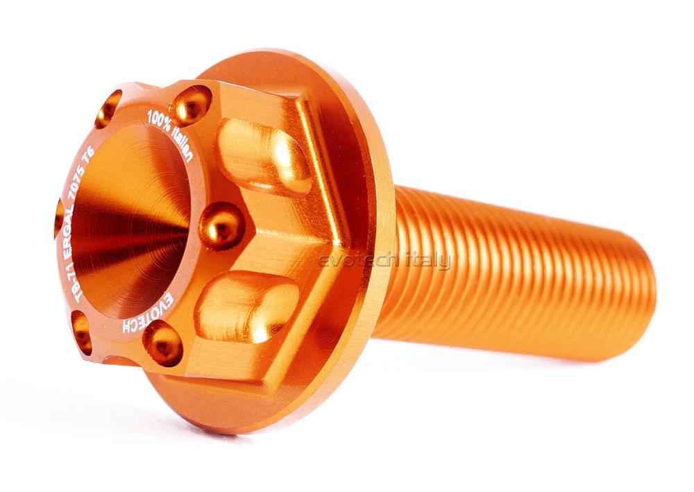 KTM 790 / 890 axle nut for front wheel M12 x 1.25 Orange by Evotech Italy